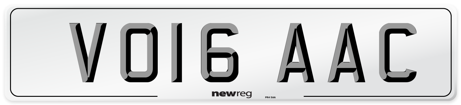 VO16 AAC Number Plate from New Reg